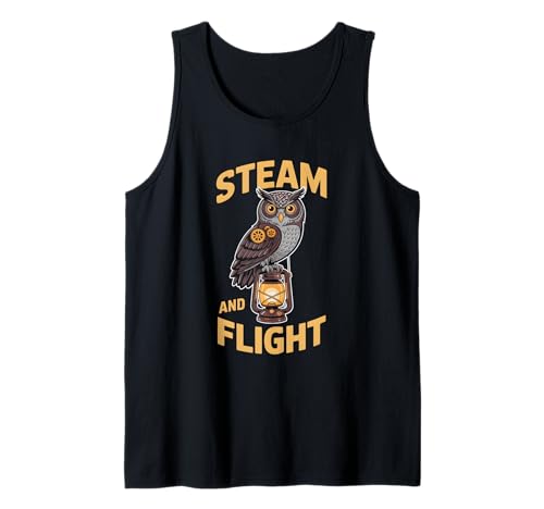 Steampunk Owl Retro Mecánico Arte Hipster Fantasía Fans Camiseta sin Mangas