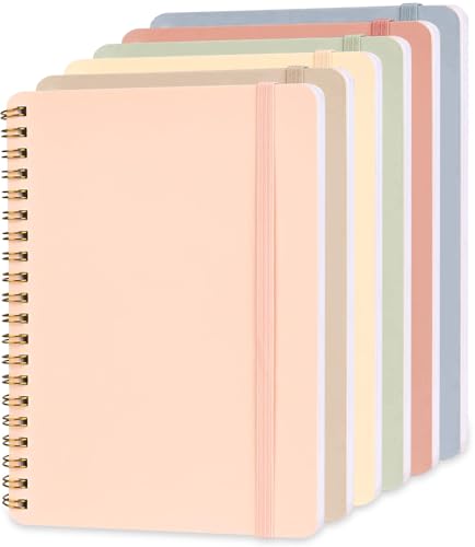 EHME EHME EHME 6 PCS Small Spiral Notebook 5x7, Cute Aesthetic Spiral Journal Note book for Women & Men, Spiral Bound Journals for Work School Note Taking Business, Journals for Writing 50 Sheets