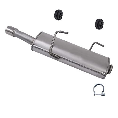 BESTPRICE Kit d'échappement 1x silencieux arrière, 2x butées, 1x collier de serrage Compatible avec PEUGEOT 206 CC (2D), 206 bicorps (2A/C), 206 SW (2E/K)
