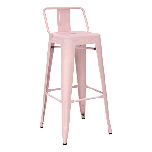 Vaukura Taburete Alto con Respaldo Oliix Brillo (Rosa)