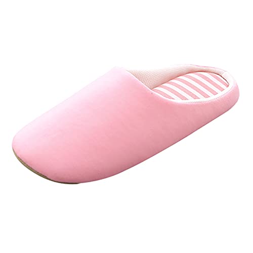 Genérico Sandalias Para Hombre Verano De Sandalia Barefoot Zapatillas para mujer, zapatos planos de terciopelo con punta para mujer, zapatillas redondas para Sandalias Skecher (Pink, 36-37)
