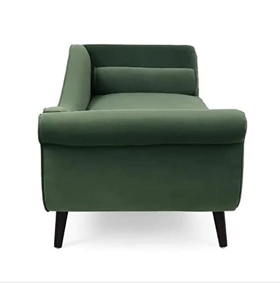Image of 2-Seater Rosewood Settee Sofa Diwan Couch Chaise Lounge (Beige) (Green)