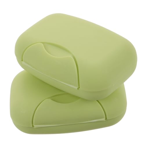 minkissy 2 Piezas Caja de jabón jabonera de Viaje Ducha Negro A Prueba de Fugas baño Titular de jabón de tocador jabonera de Lavado contenedor de jabón el plastico Green