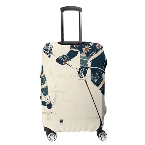 Ice Hockey Pattern Printed Luggage Cover Protector, Fits 18-32 Inch Luggage4
