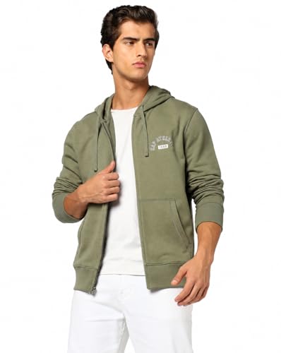 Image of Gap Men Graphic Printed Regular Fit Full Sleeves Hooded Sweatshirt
