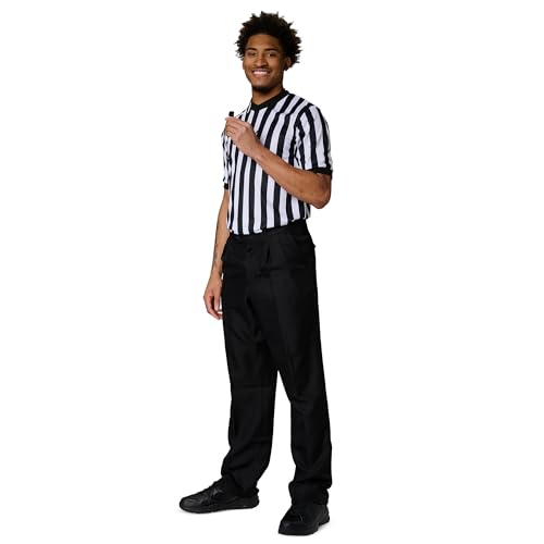Image of CHAMPRO Basketball Referee Officials Dri-Gear Black White Jersey Shirt XS-3XL