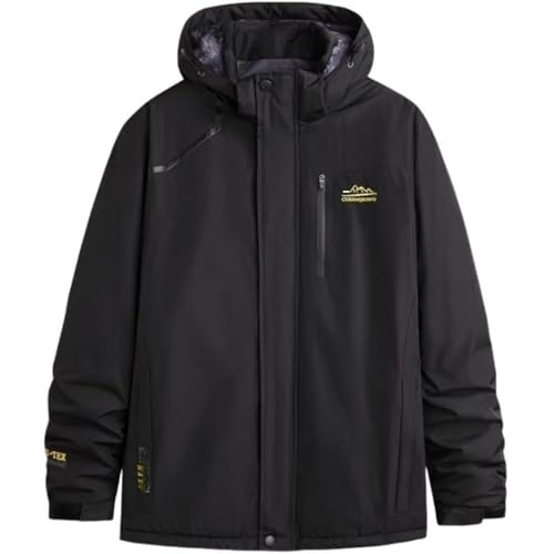 Koyojpoe Chaqueta De Algodón Engrosada Con Forro Polar De Talla Grande Para Hombre, Chaqueta Cálida Para Hombre, Cortavientos Impermeable Para Exteriores.,negro,6xl