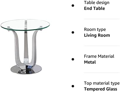 Naples Round Glass Lamp Table | Modern Occasional Living Room Coffee End Table | Small Glass Lamp Bedside Tables | Naples by Oak Furniture King