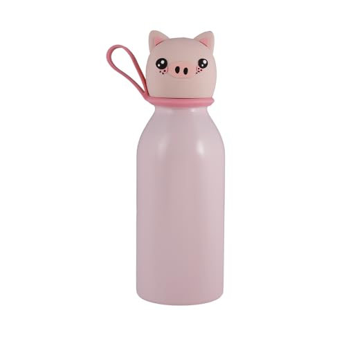 Lulubug Trinkflasche Kinder Auslaufsicher, 350ml | BPA-frei, Spülmaschinenfest, Doppelwandig & Edelstahl | 6 Stunden Warm & 8 Stunden Kalt | Thermosflasche Isolierflasche | Schwein
