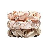 3 Stück Seiden Haargummis Damen 100% reine Maulbeerseide, 16 Momme Seide Haarringe mit Gummiband, Haargummis für Damen und Mädchen Silk Scrunchies Geschenk für Frauen