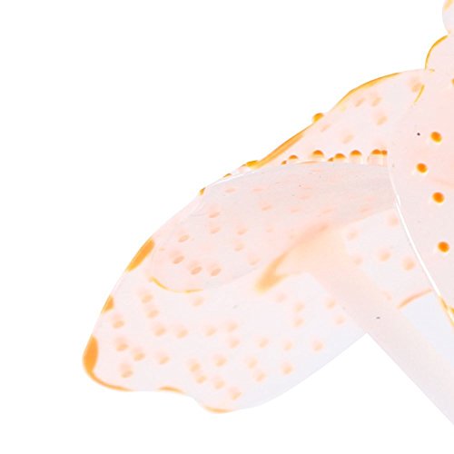 Image of Emily Pets Imported Silicone Aquarium Fish Tank Decor Artificial Coral Plant Underwater Decoration (Orange)