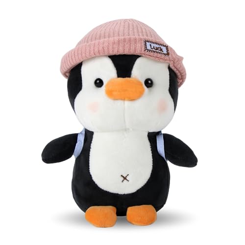 Wishstar Kuscheltier Pinguin Plüschtier für Kinder, Stofftier Schmusetier zum Kuscheln & Spielen, Plüschtier Pinguin Geschenk, Pudgy Penguins Plush Für Mädchen Jungen (Rosa 23cm)