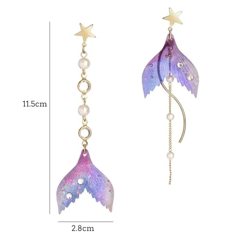 Purple Mermaid Earrings for Women Mermaid Tail Earrings Mermaid Jewelry Gifts for Women2