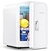 Upstreman Mini Frigo da 4 Litri, Piccolo Frigorifero Portatile con funzione di raffreddamento e riscaldamento, 220V AC/12V DC, per Casa, Camera da Letto, Ufficio e Viaggio, Bianco