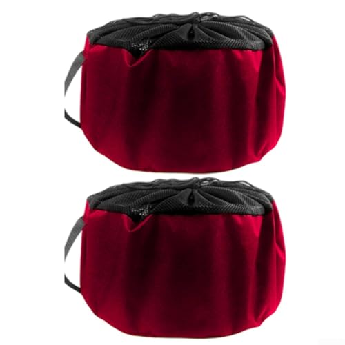 Marchfunny Bolsa de almacenamiento de manguera Oxford 600D impermeable, diámetro grande de 46 cm para manguera de jardín de hasta 30 m con tapa de malla transpirable y asa lateral resistente (rojo)