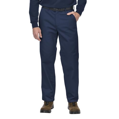 Bulwark Men's Flame Resistant 9 oz Twill Cotton Work Pant, Navy, 38W x 30L