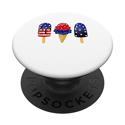 Popsicles temáticos de la bandera estadounidense de Estados Unidos 4 de julio PopSockets PopGrip Intercambiable