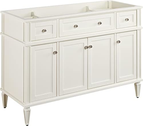 Signature Hardware 454006 Elmdale 48" Mahogany Wood Single Vanity Cabinet - White