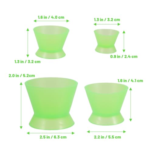 Set de 4 Tazones de Mezcla de Silicona Flexibles Verdes miniatura 4