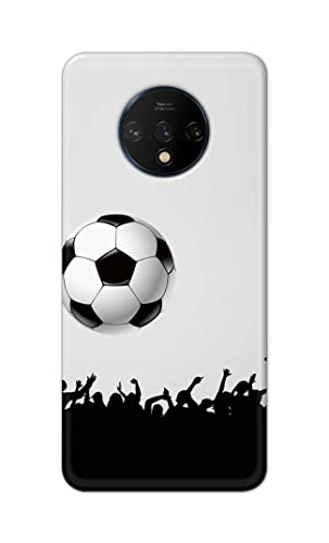 Image of Printed Hard Back Cover Case for OnePlus 7T Back Cover (Football Icon) -702