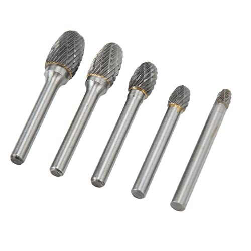 Juego de 5 fresas de carburo doble corte, mango 6mm miniatura 4