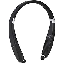gernie Bluetooth Neckband Headphones, 16H Playtime, Noise Isolating Earbuds, Foldable Design, Retractable Earbuds, Sports Sweatproof, Crystal Clear Calls Black