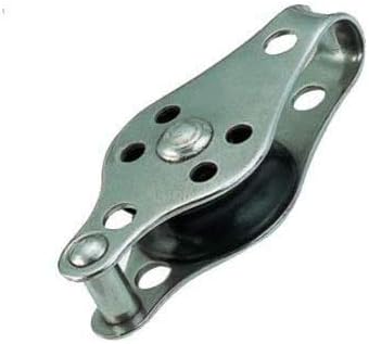 MarineNow Sailing Block Marine 316 Stainless Steel Rope Pulley with Becket Nylon Sheave Single Lashing Eye