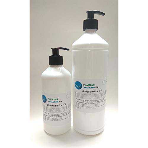 Glutaraldehido al 2% Antialgas Acuario 500 ml con ENVASE DISPENSADOR FÁCIL