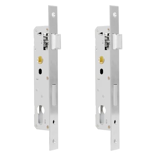 Rebanky 2 Pièces Serrure à Cadre Tubulaire en Acier Inoxydable 85 x 25 mm Serrure a Encastrer Boîtier de serrure Encastrable à Cylindre pour Jardin, Garage...