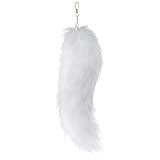 Yookat Faux Fox Tail Artificial Fox Tail Faux Cat Tail Fox Tail Cosplay for Halloween Costume (White)
