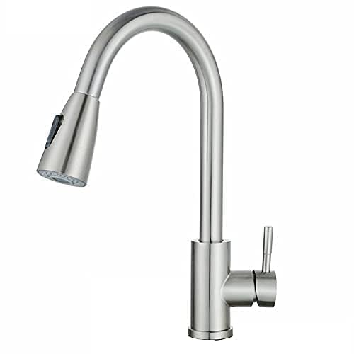 SBD Table Mounted Kitchen Double Sink Pull-Out Faucet with Double Flow Single Lever Sink Mixer, Chrome Finished, Stainless Steel (B0DBN54FS1) Amazon Price History, Amazon Price Tracker