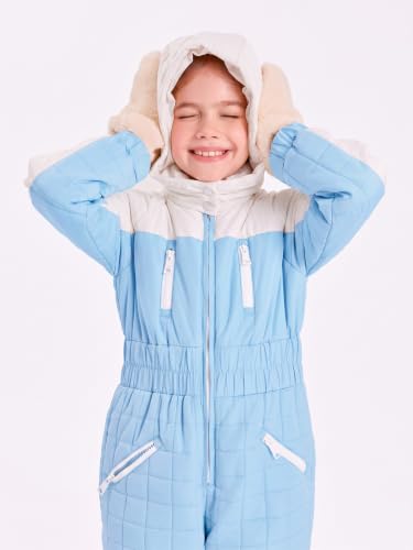 Image of Haloumoning Kid Snowsuit Girls Hooded Waterproof Insulated Ski Suit
