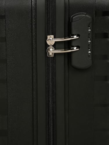 Image of 20 Inch Cabin Trolley Suitcase with 16 Inch Laptop Compartment | Hardsided Polypropylene Cabin Luggage | 50x38x24 cm | Glide Tech 4 Wheels | Black |