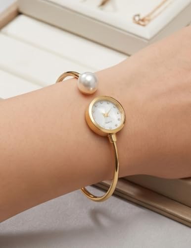 Image of Pearl end Watch with Cuff Bracelet (280)
