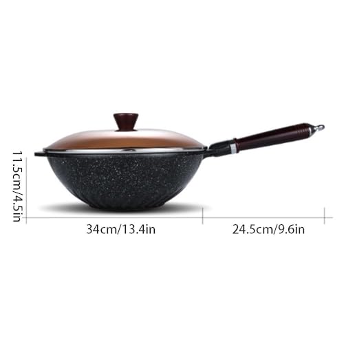 Wok antiadherente de aluminio con tapa 13.4 pulgadas miniatura 5