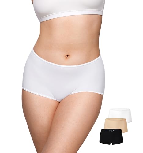 Magneticfit Boy Shorts Underwear for Women Stretchy Boxer Briefs Tagless Full Coverage Boyshort 3 Pack