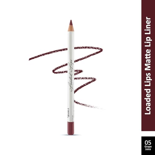 Image of Glam21 Loaded Lips Matte Lip Liner For Clean Contoured Lip | Creamy, Easy Slide Formula | Renders Perfect Pout & Long-Lasting | Waterproof | Transfer-Proof Matte Finish | One-Stroke Color Application | Non-Drying | Shade - 05 Grape Juice