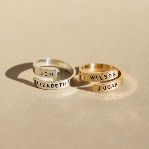 By Hannah Design Twist Stacking Solid Sterling Silver And Gold Personalized Ring thumb #3