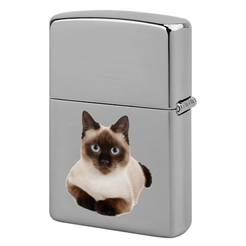 ライターケース ZIPPO/ジッポー兼用ケース シャム猫 シャムネコ ジッポライターカバー 互換性のある 軽量 おしゃれ 両面プリント メンズ レディース 贈り物