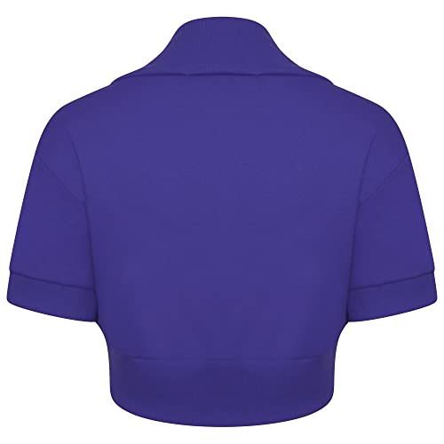 Image of Loxdonz Girl's Short Sleeve Shrug Childrens Kids Cotton Cardigan Bolero Shrug Jacket