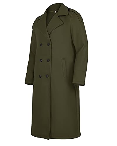 RINTONIX Men's Oversized Notched Long Faux Wool Blend Trench Coat Single Breasted Knee Length Lapel Winter Jacket3