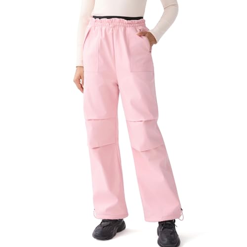 GS SNOWING Womens Snow Pants Waterproof Snowboard Pant Softshell Insulated Fleece Line Ski Pants Winter Warm Outdoor Hiking Pink M