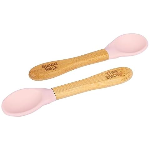 Pastel Pink Bamboo Spoon with Silicone Tip Cover