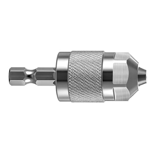 Adaptador De Portabrocas – Convertidor Hexagonal De Acero Al Cromo Vanadio De 1/4 De Pulgada | Accesorio De Mandíbulas | Herramienta De Cambio Rápido | Sujeción Segura De Brocas Para