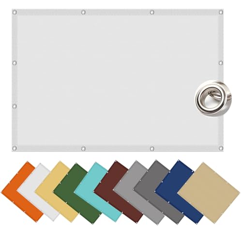 Voile d'ombrage 6x10m blanc en polyester imperméable - 2