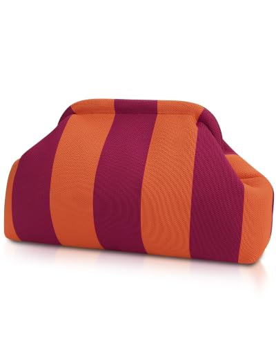 Image of Woven Clutch Purses for Woman,Summer Beach Purse for Vacation, Woven Striped Dumpling Bag,Crochet Evening Handbag