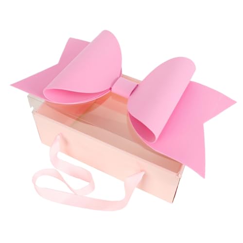 PERSELOSO リボン付き鮮花ボックス ボックス 透明手提げ収納ケース 誕生日 バレンンデー 記念日向け 花束アレンジメント用 製