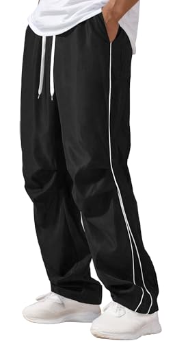SEAUR Men's Baggy Pants Y2k Parachute Sweatpants Hiking Straight Leg Track Trousers