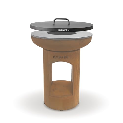 BonFeu BonBiza Brasero Exterieur Barbecue - Foyers extérieurs et (Noir, Couvercle Ø80) – Image 3