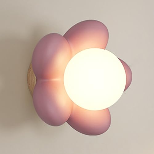 Aplique de pared en forma de flor rosa ideal para iluminar y decorar la habitación de los niños 2